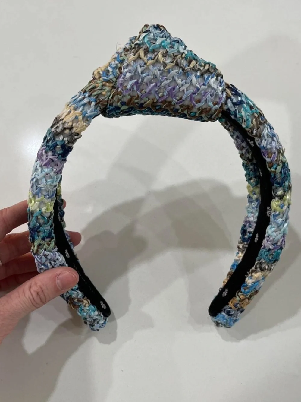 Lele Sadoughi Multicolor Knit Headband - Blue, Purple, Cream, Tan